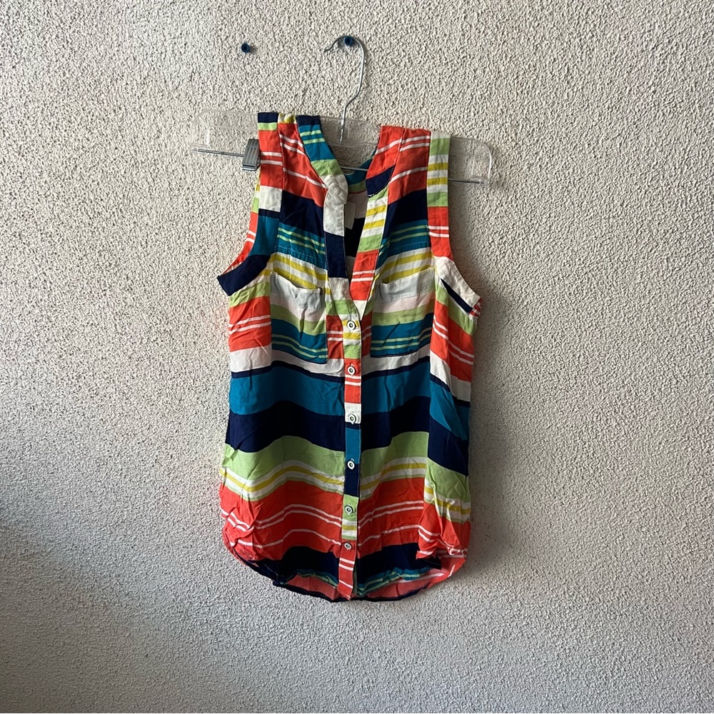 Anthropologie Maeve Button-down Short Sleeve Blouse Shirt
